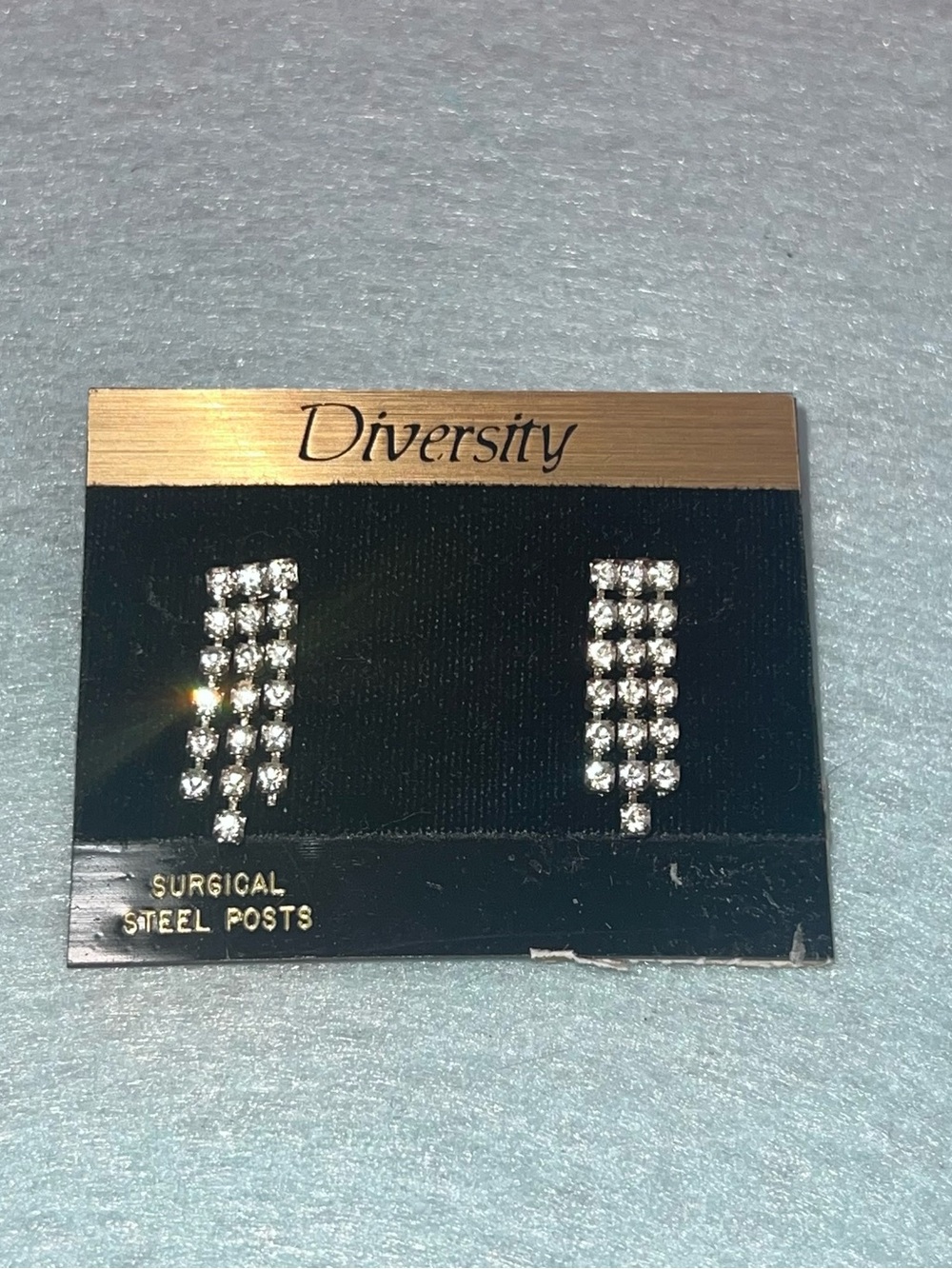 Silver-Tone Rhinestone Drop Earrings - Clear